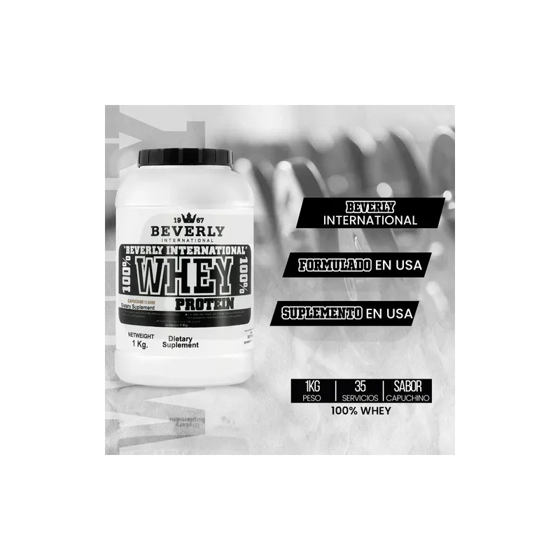 Proteína Whey Suplemento En Polvo 1kg Beverly 35 Servicios