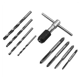 XiBany 9PCS/Set T Type Thread Tap Reamer Metric Screw Tap Hand Taps Drill Bit Set Screw Hole Drill Bit Set Machine Thread Tap Hand Tool