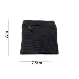 Wristband Pocket, Zipper, Wrist Protection, Fitness Exercise, Individuality, Wrist Protection, Keys, Coins, Wrist Bag, Zipper Seal, Storage Function, Sweat Absorbent, Comfortable, Highly Breathable, Lightweight, Breathable, High Elastic, Black (Set of 2)
