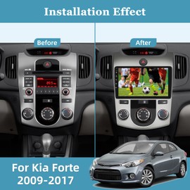 [2+64G] Android 13 Car Radio for Kia Forte 2009-2017 with Wireless Carplay and Android Auto - 9 Inch Touch Screen Car Stereo - Hi-Fi/WiFi/GPS Navigation/SCW + AHD Backup Camera