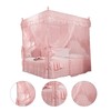 Luxury Princess 3 Side Openings Post Bed Curtain Canopy Netting