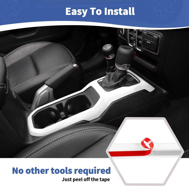 RT-TCZ for Wrangler JL Dash Trim Cover White, Gear Shift