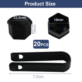 Leucasa Pack of 21 Wheel Bolt Caps 19 mm Wheel Nut Caps Hexagonal Tyre Nut Covers Hub Caps for Wheel Nut Cover Most Car Wheel Nut Caps, Not Applicable to Q7