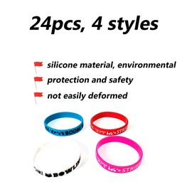 Oringaga 24PCS Bowling Silicone Bracelets Party Favors Rubber Wristband Bowling Party Supplies Motivational Sports Prize - Boys/Girls/Carnival/Events PartyGifts