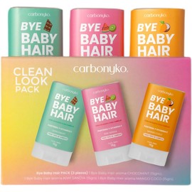 Cera para Cabello Mujer en Barra 3 Piezas Carbonyko – Hair Wax Stick para Baby Hair y Frizz – Fijación Firme sin Efecto Pegajoso – Fórmula Vegana con Vitamina E – Chocomint, Kiwi Sandía y Mango Coco