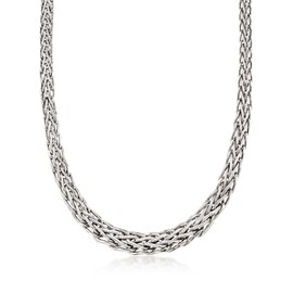 Ross-Simons Sterling Silver Graduated Wheat-Link Necklace. 18 inches