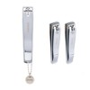 Koi Domestic straight blade stainless steel nail clippers with good cutting ability including pendant, 2 pieces, silver / 코이 국산 일자날 팬던트포함 절삭력 좋은 스테인리스 손톱깎이, 2개, 실버