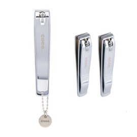 Koi Domestic straight blade stainless steel nail clippers with good cutting ability including pendant, 2 pieces, silver / 코이 국산 일자날 팬던트포함 절삭력 좋은 스테인리스 손톱깎이, 2개, 실버