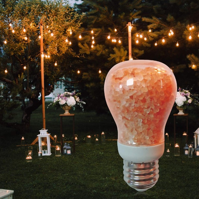 Himalayan Glow Salt Light Bulbs 60-Watt Equivalent, Warm Amber Glow,