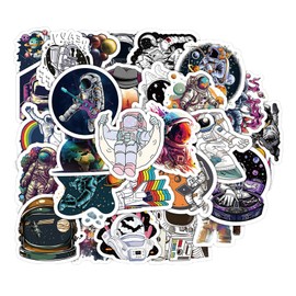 NASA Astronaut Stickers - Waterproof Space Decors, Galaxy Vinyl Stickers, DIY Designs for Space Explorers - Fits Car, Laptop, Skateboard, Bike & More - 60 Pieces