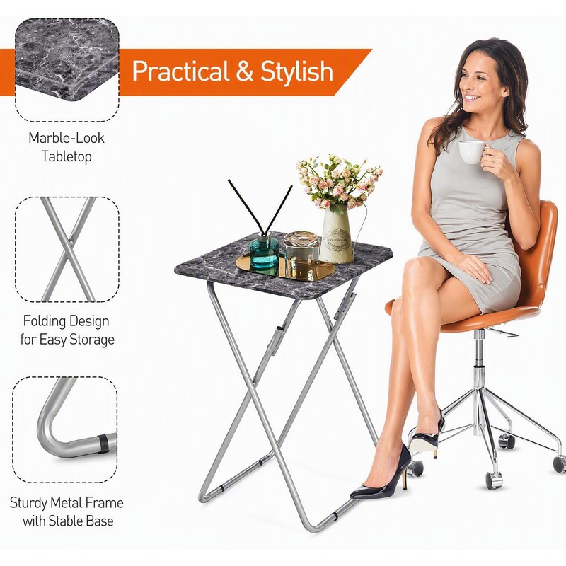 Tv Trays Folding Tv Table, Dinner Table for Eating with