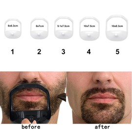 Beard Shaper Stencil, Beard Shaping, 5 Pieces Tool Beard Styling Stencil, Beard Shaping, Beard Shaping and Styling Tool for Chin Beard Sideburns Neck, Beard Comb Styling Tool Beard Care