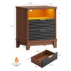 AOGLLATI Fluted Night Stand with Charging Station and 2 Drawers,