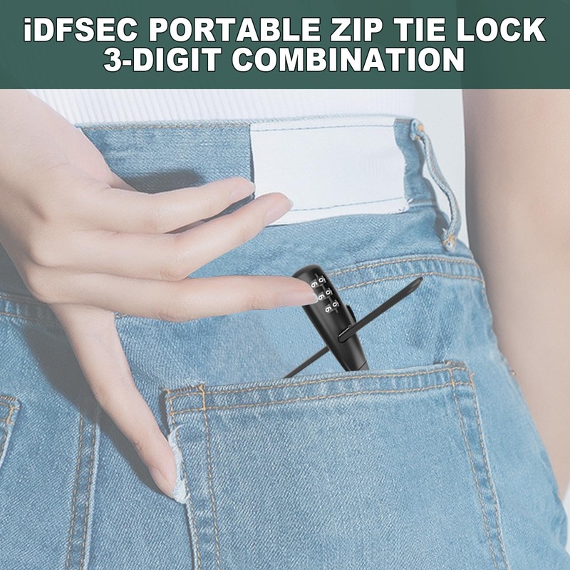 iDFSEC Zip Tie Lock, Adjustable Cable Tie with Stainless Steel