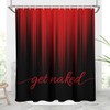 AAtter Red and Black Shower Curtain Modern Ombre Funny Adult