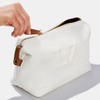 Personalization Universe Trapunto Embroidered Vegan Leather Make Up Bag- White