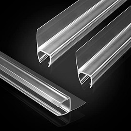 Shower Door Side Seal Strip, Shower Door Seal for 5/16Inch (8 mm) Glass Shower Door Sweep 39 Inch X 3 Pack Frameless Glass Shower Door Seal Strip H Shaped Framed Shower Door Bottom Seal, Stop Leaks