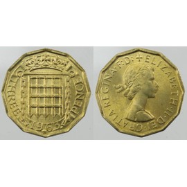 1963 British Uncirculated Threepence 3D Pre Decimal Coin