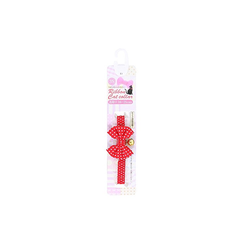 Watamote Turkey Cat Polka Dot Cat Ribbon Color , Red
