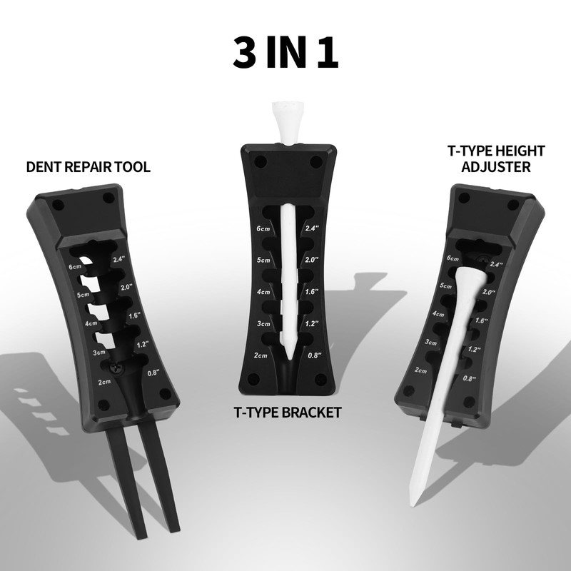 lasuroa Adjustable Golf Tee Height Tool, 3 In 1 Lightweight