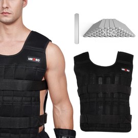 Weighted Vest 22LB Workout Weight Vest Training Fitness Weighted Jacket for Men Women (Included 50 Steel Plates Weights)