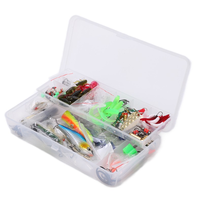 106pc Multifunctional Fishing Tackle Kit Metal Spoon Fishing Mixed Hard
