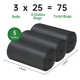Turmaster 25/50 / 75 Pcs Portable Camping Toilet Bags,5 Gallon Compostable Toilet Replacement Bags for camping toilet, portable potty bags for Outdoor Camping