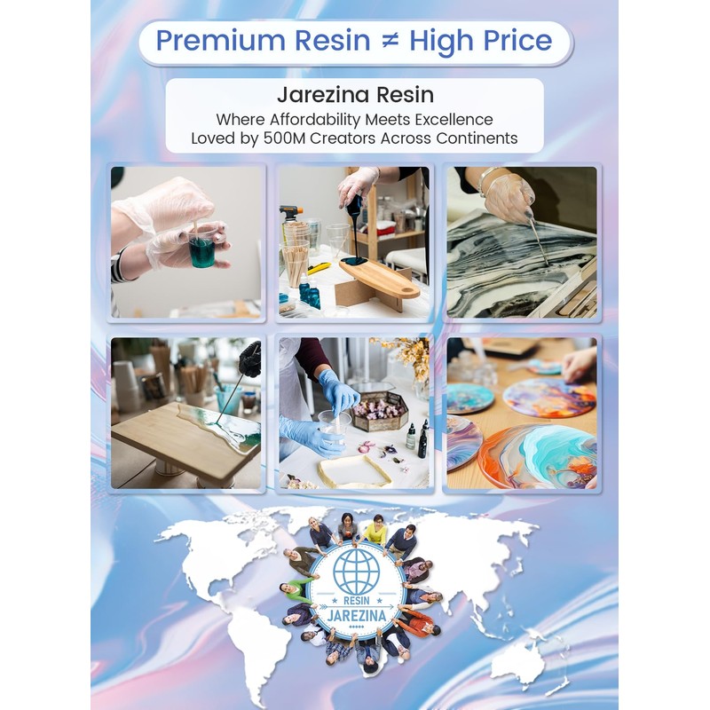 Jarezina Epoxy Resin Kit 64OZ,Crystal Clear Epoxy Resin-Strong and No