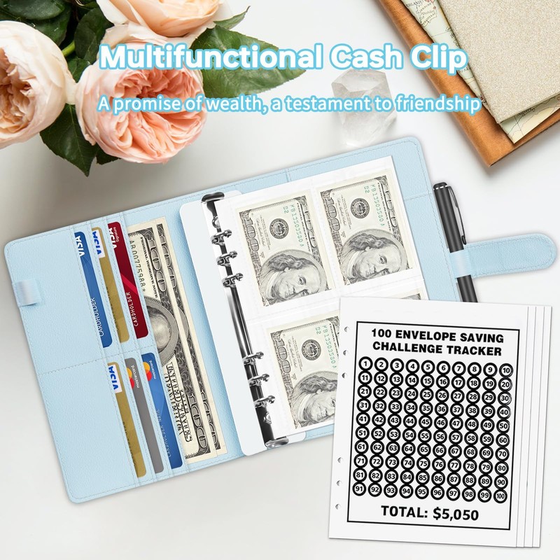 Sfocgoi 100 Envelopes Money Saving Challenge, 2025 A5 Money Saving