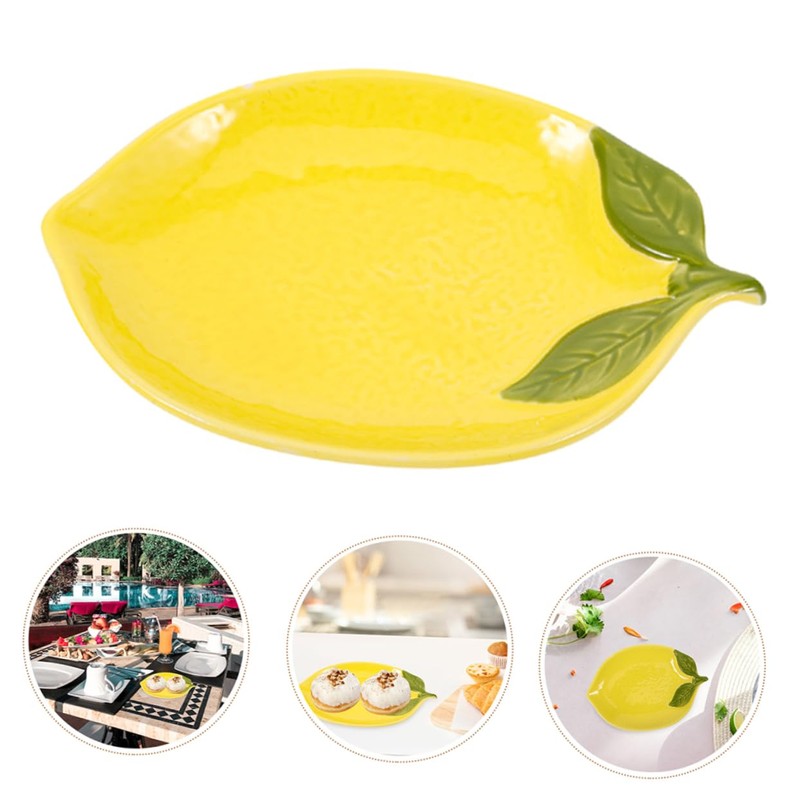 iplusmile Cute Lemon Ceramic Plate Snack Platter Dessert Plate Appetizer