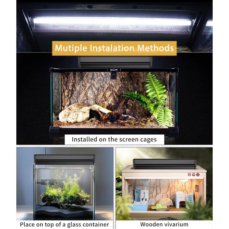 MouMouPurr 24W T5 UVB Reptile Light Fixture Combo Kit –