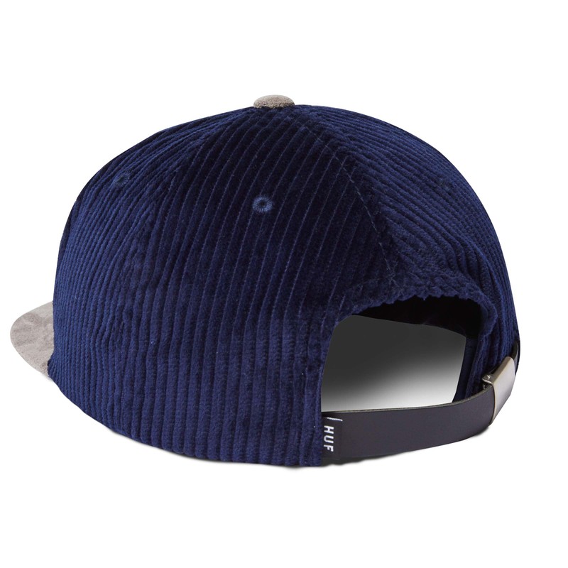 HUF Hat Trick Snapback Hat, Navy, O/S