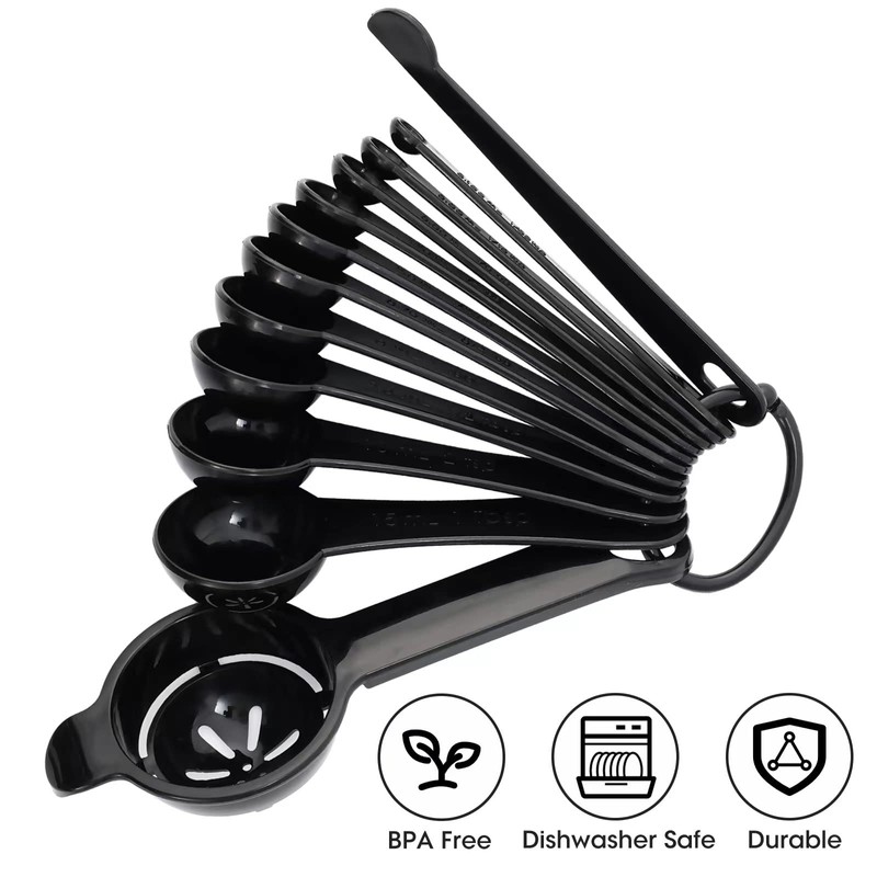DOTINGHUX Measuring Spoons, Plastic Measuring Spoons Set with Egg Separator