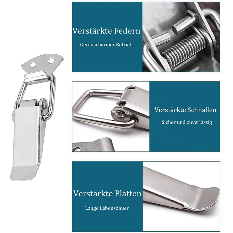 Stainless Steel Tension Latch, with Screws, Box Closure, Snap Closure,