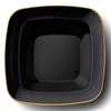 DecorLine Contour Collection Elegant Black Plastic Soup Bowls with Gold