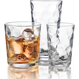 Home Essentials 12-pc Galaxy Glassware - Drinking Glasses, Mixed Drinkware Set. Highball 17 oz. Rock 13 oz. Juice 7 oz. Glass Tumblers