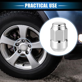 VekAuto 20 Pcs Wheel Lug Nuts Compatible for Honda CR-V for Honda Civic, Durable Chorme Plated M12x1.5 Carbon Steel Silver Tone Tire Lugnuts