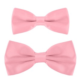 DonDon Father-son bow tie set in partner look, already tied and adjustable, pink