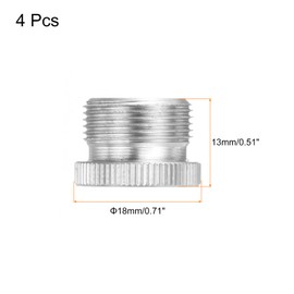 MECCANIXITY Mic Stand Adapter Female 1/4 In to 5/8 In Male Aluminum Alloy Mic Screw Adapter for Microphone Tripod Stand Silver 4 Pcs