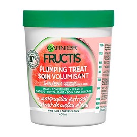 Garnier Fructis Plumping Treat - Mascarilla capilar 3 en 1 con extracto de sandía