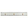 'Perched Barn Owl' 30cm (12 Inch) White Plastic Ruler (RL00085630)