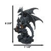 Gargantuan Stone Dragon Guarding Medieval Castle On Mountain Steppes Figurine