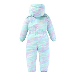 M2C Girls Floral One Piece Overall Snowsuit Winter Warm Ski Suit Galaxy 7 Years