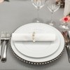 URROMA 36Pcs Pearl Rhinestone Napkin Rings, Gold Pearl Napkin Holders