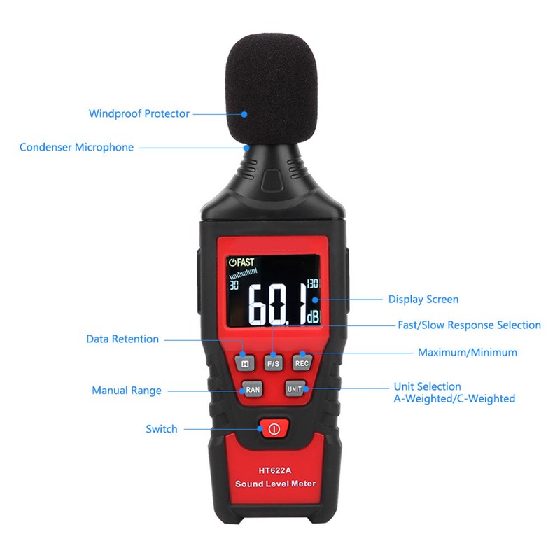 HandHeld Portable Digital Sound Level Meter Decibel Noise Tester Measuring