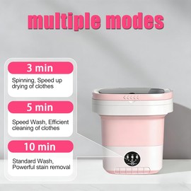 Mini Portable Washing Machine for Small Pet Clothes,Foldable Washer,Detachable Spin-Dry Basket, Suitable for dog,cat,Guinea Pig,Rabbit,Hamster Clothes,Underwear,Socks, Baby Clothes,Bird,RV & Camping