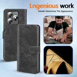 YSONCHAN PU Leather Case for TCL 50 NXTPAPER 5G/TCL 50 Pro NxtPaper 5G, Wallet Protection Cover with RFID Blocking, Magnetic Closure Flip-top Shockproof Bumper Shell. Black