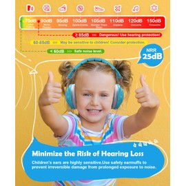 PROHEAR 032 Noise Cancelling Headphones for Kids - 25dB Noise Reduction - Adjustable Sensory Ear Protection Muffs for Concert, Fireworks, Monster Truck Shows, School - Blue