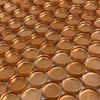 Tenedos HTC200 Copper Penny Round Glass Mosaic Tile, Copper Finish,