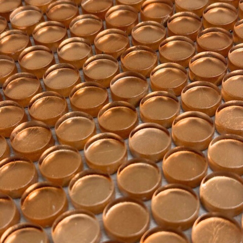 Tenedos HTC200 Copper Penny Round Glass Mosaic Tile, Copper Finish,